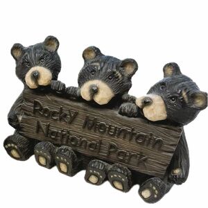 Bear Trio Figure home decor display, Rocky Mountain National Park Brown Black